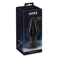 ANOS - vroubkované měkké anální dildo - 7 cm (černé)