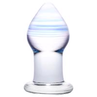 GLAS Amethyst Rain - skleněný anální kolík (průhledná fialová)