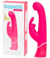 Happyrabbit G-spot - vodotěsný vibrátor s klitorálním ramenem (růžový)