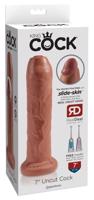 King Cock 7 - realistický dildo (18 cm) - tmavá přírodní