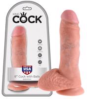 King Cock 8 realistický dildo varlaty (20 cm) - přírodní