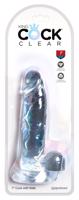 King Cock Clear 7 - připínací, testikulární dildo (18 cm)