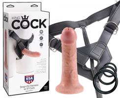 King Cock Strap-on 6 - připínací dildo - tělová barva