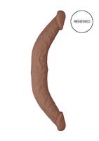 RealRock Double Dong 14 - dvojité dildo (36 cm) - tmavě přírodní