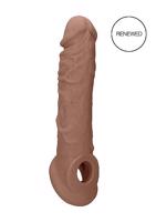 RealRock Penis Sleeve 8 - návlek na penis (21cm) - tmavě tělová barva