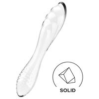 Satisfyer Dazzling Crystal 1 - Skleněné dildo s 2 konci (průhledné)