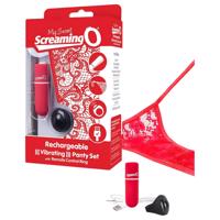 Screaming O Panty Set - vibrační tanga - červené (S-L)