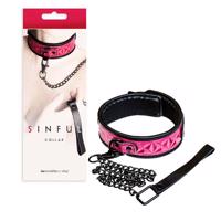 Sinful Collar bdsm obojek s vodítkem Black