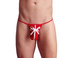 Svenjoyment Men&#039;s String - pánske tanga plné prekvapení - červené (S-L)