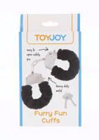 ToyJoy Furry Fun Cuffs plyšová erotická pouta Black