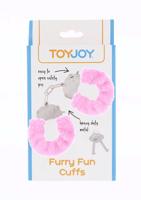 ToyJoy Furry Fun Cuffs plyšová erotická pouta pink