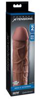 X-TENSION Mega 2 - realistický návlek na penis (20,3 cm) - tmavě přírodní