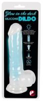 You2Toys - Glow in the Dark - svítící dildo s varlaty a přísavkou