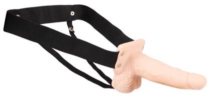 You2Toys Strap-on - bezdrátový, dutý, připínací vibrátor (přírodní)