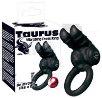 You2Toys - Taurus - dvojitý motorový, vibrační kroužek na penis (černý)